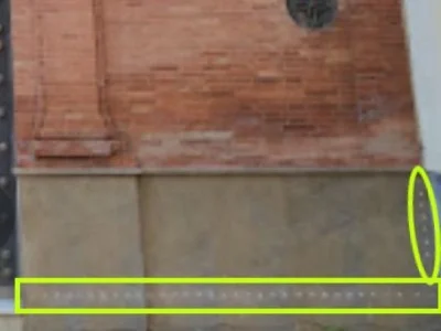 Foto que muestra la inutilidad de una barrera química en un edificio del patrimonio histórico